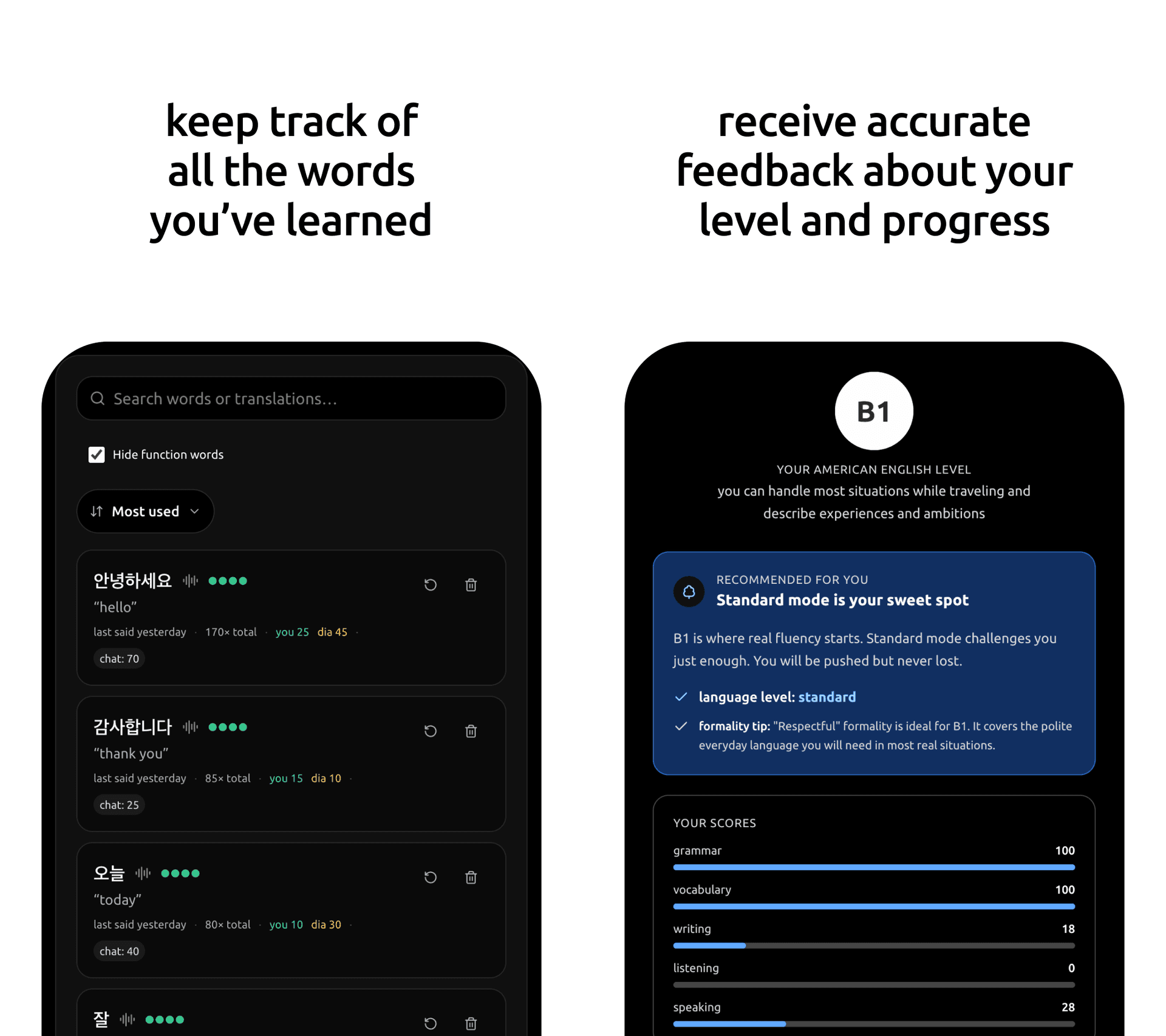 Learn English online with an AI tutor that actually talks back — TalkToDia AI language learning app screenshot 3